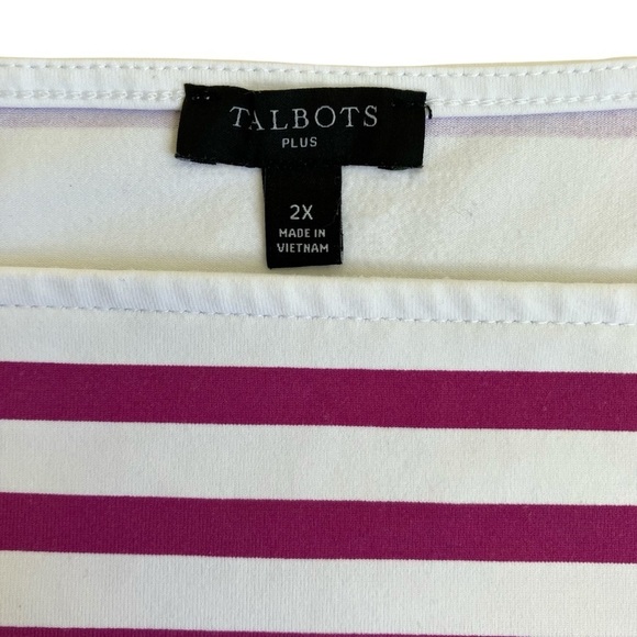 Talbots Bundle of Two Effortless Jersey Striped Square Neck Top Stretchy Sz 2X - Picture 8 of 11